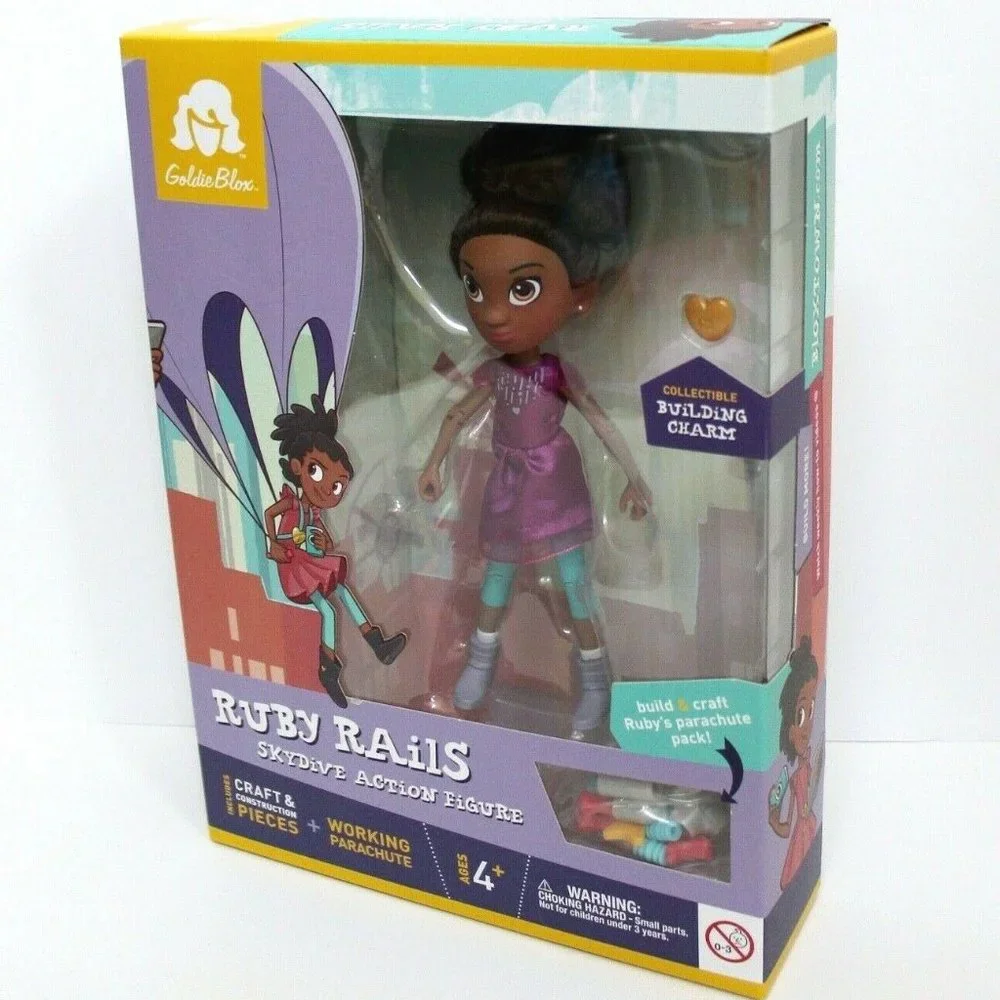 GoldieBlox Ruby Rails Skydive Parachute Toy